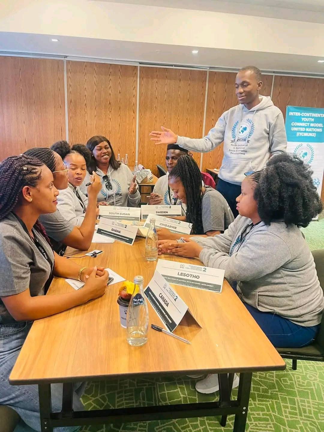Youth delegates in a breakout session at the Intercontinental Youth Connect Model UN